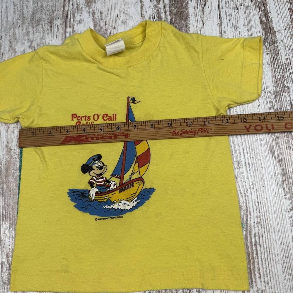 Vintage 1970s Walt Disney Productions Mickey Mouse AOP Kids Tee Shirt Lot Sz 6-8 - Picture 15 of 16